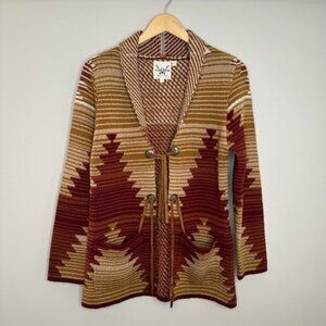 Cotton & Rye Outfitters Women's Southwest Aztec‎ Fringe Cardigan Sweater Small S